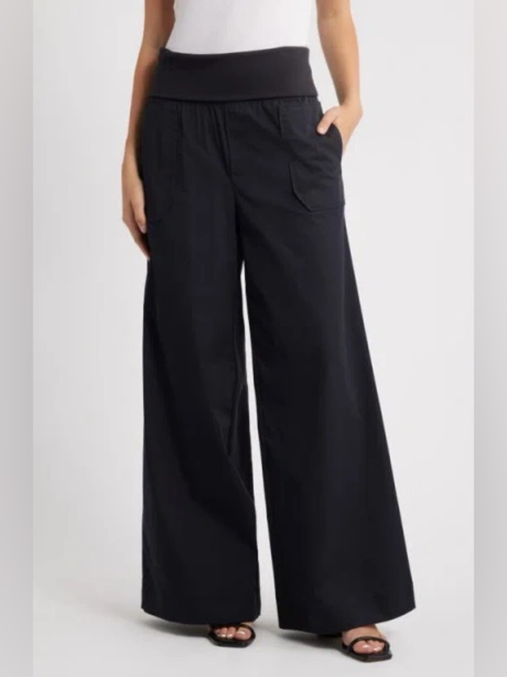 Wit & Wisdom Ultra Skyrise Fold-Over Waist Palazzo Pants Size S NWT